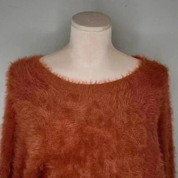 Wearing Your 🩷 On Your Sleeve‎ Rust Super Soft Sweater Sz Large - Picture 3 of 6